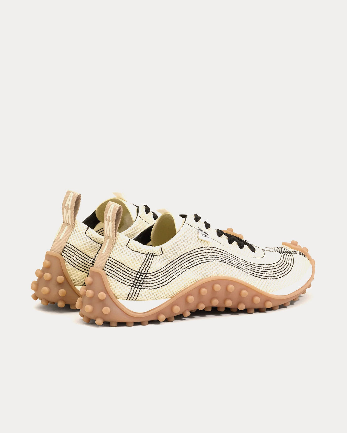 Mirage Mesh White Cream Low Top Sneakers
