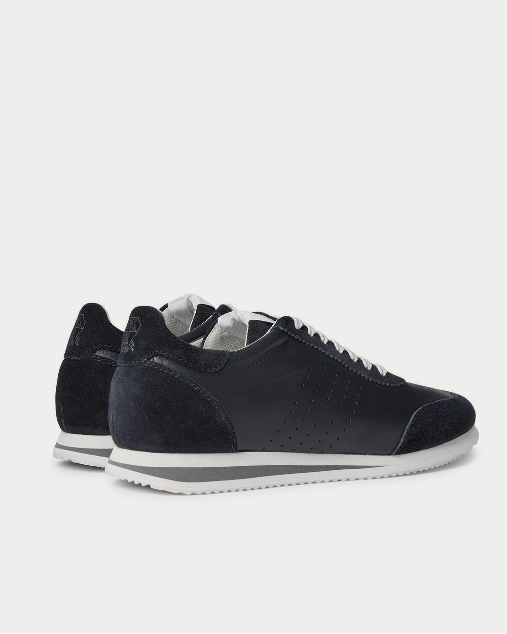 Leather and Suede Navy low top sneakers