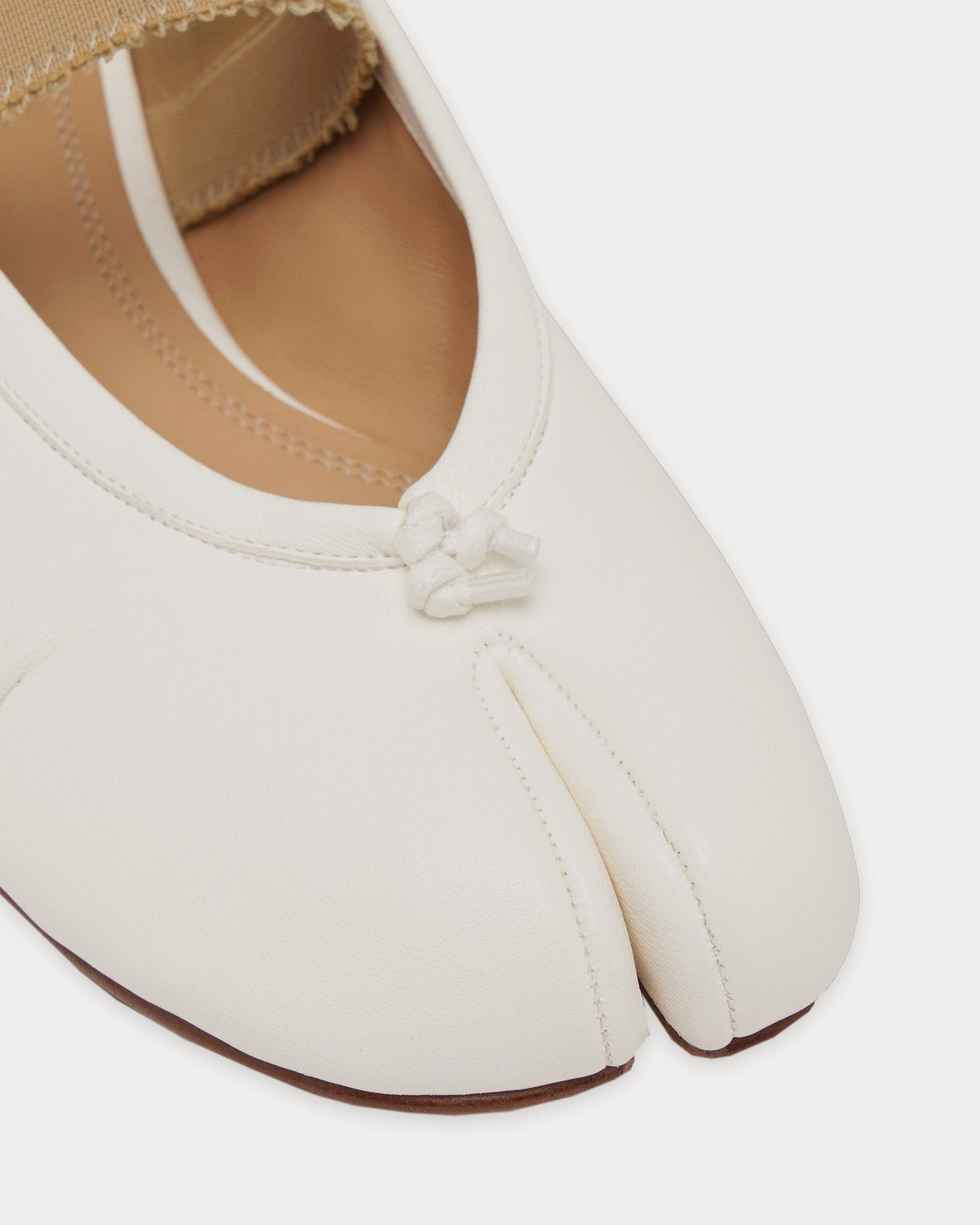 Tabi Elastic Band Ballerina Ivory White Flats