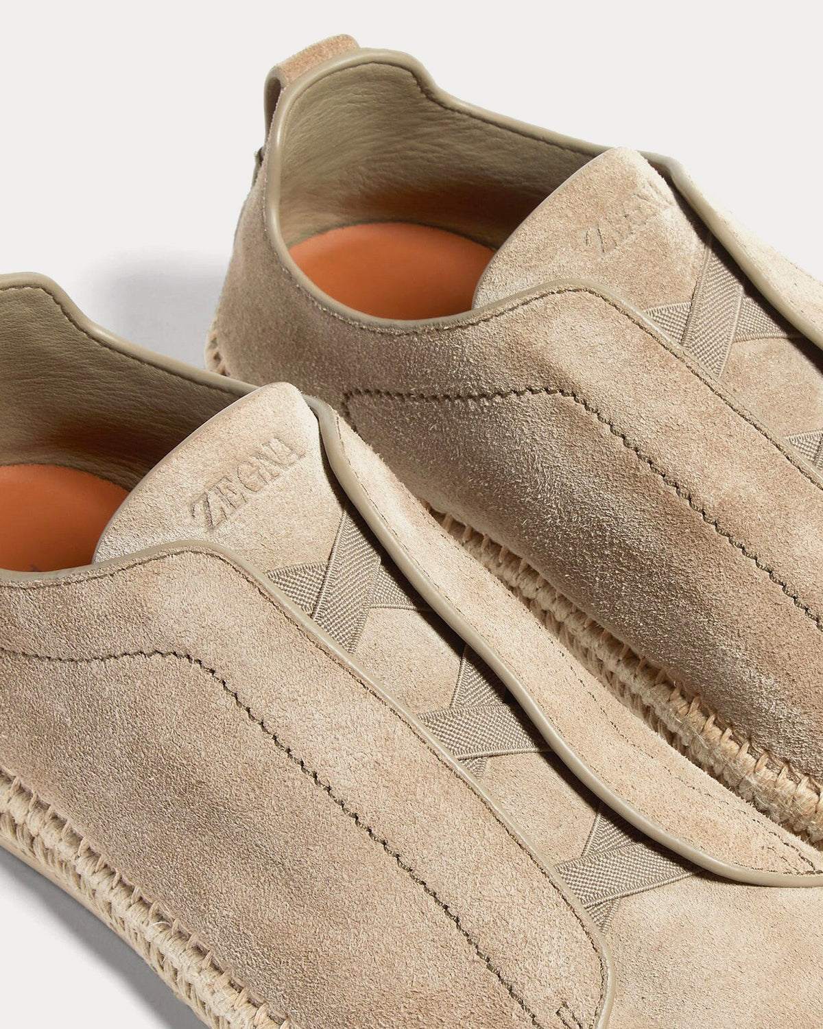 Triple Stitch Suede Beige Espadrilles