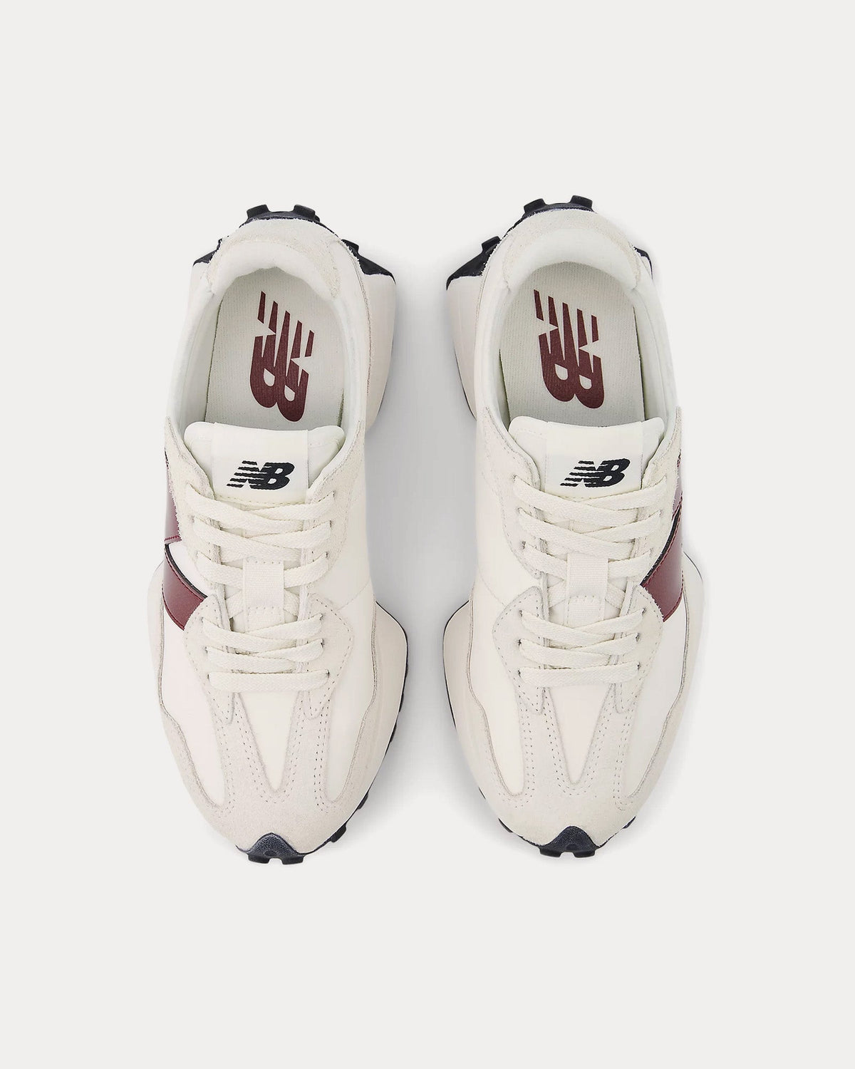 327 Sea Salt / Monarch Burgundy Low Top Sneakers