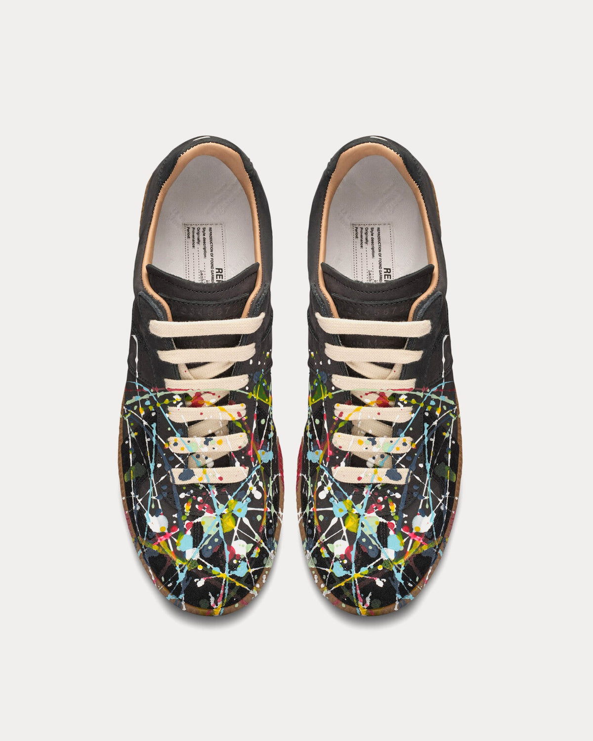 Replica Paint Black Low Top Sneakers