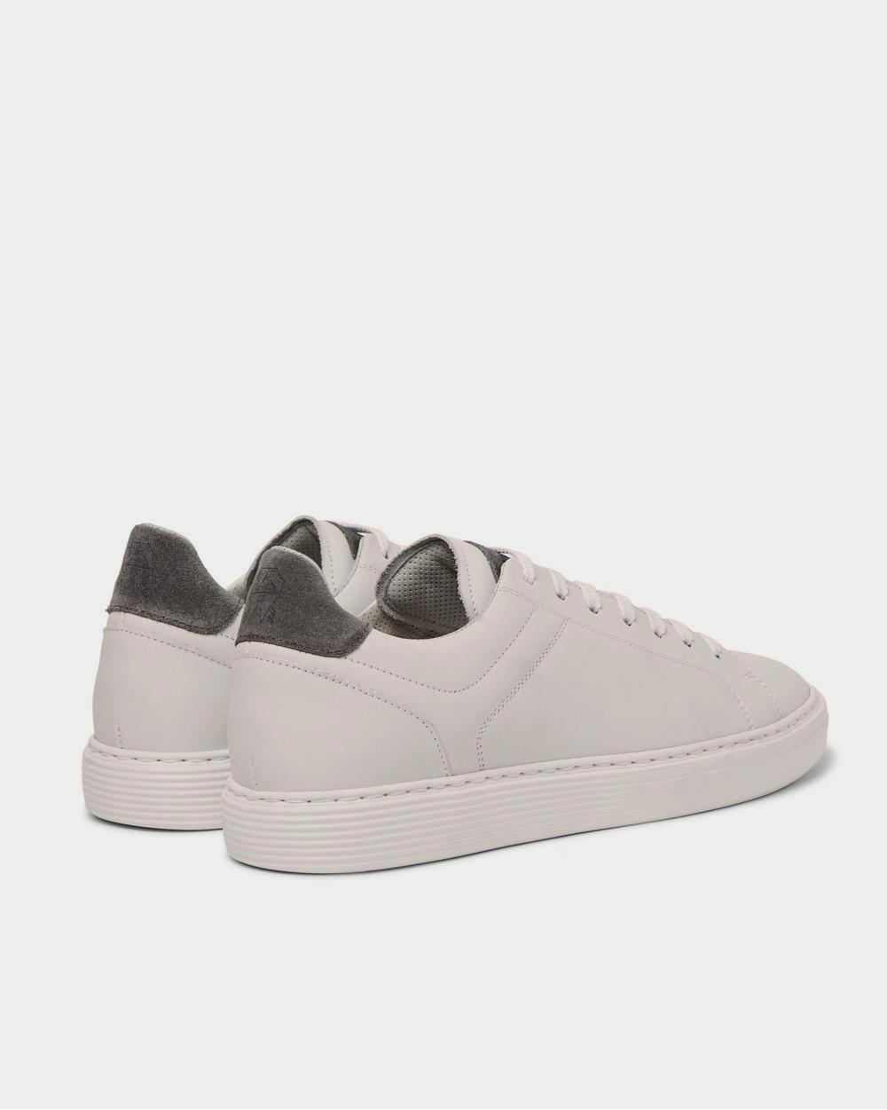 Suede-Trimmed Leather White low top sneakers
