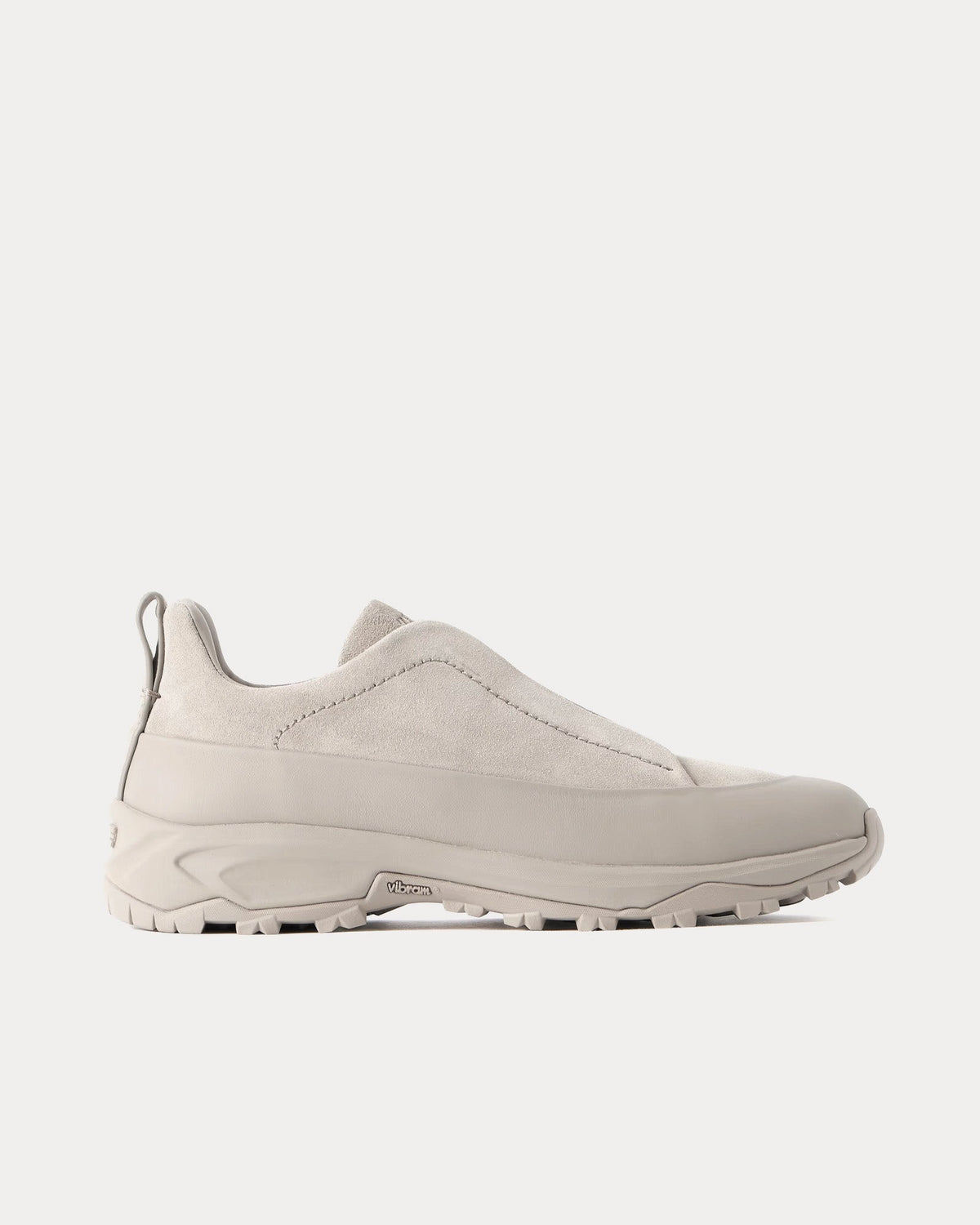 Triple Stitch Monte Suede Taupe Slip On Sneakers