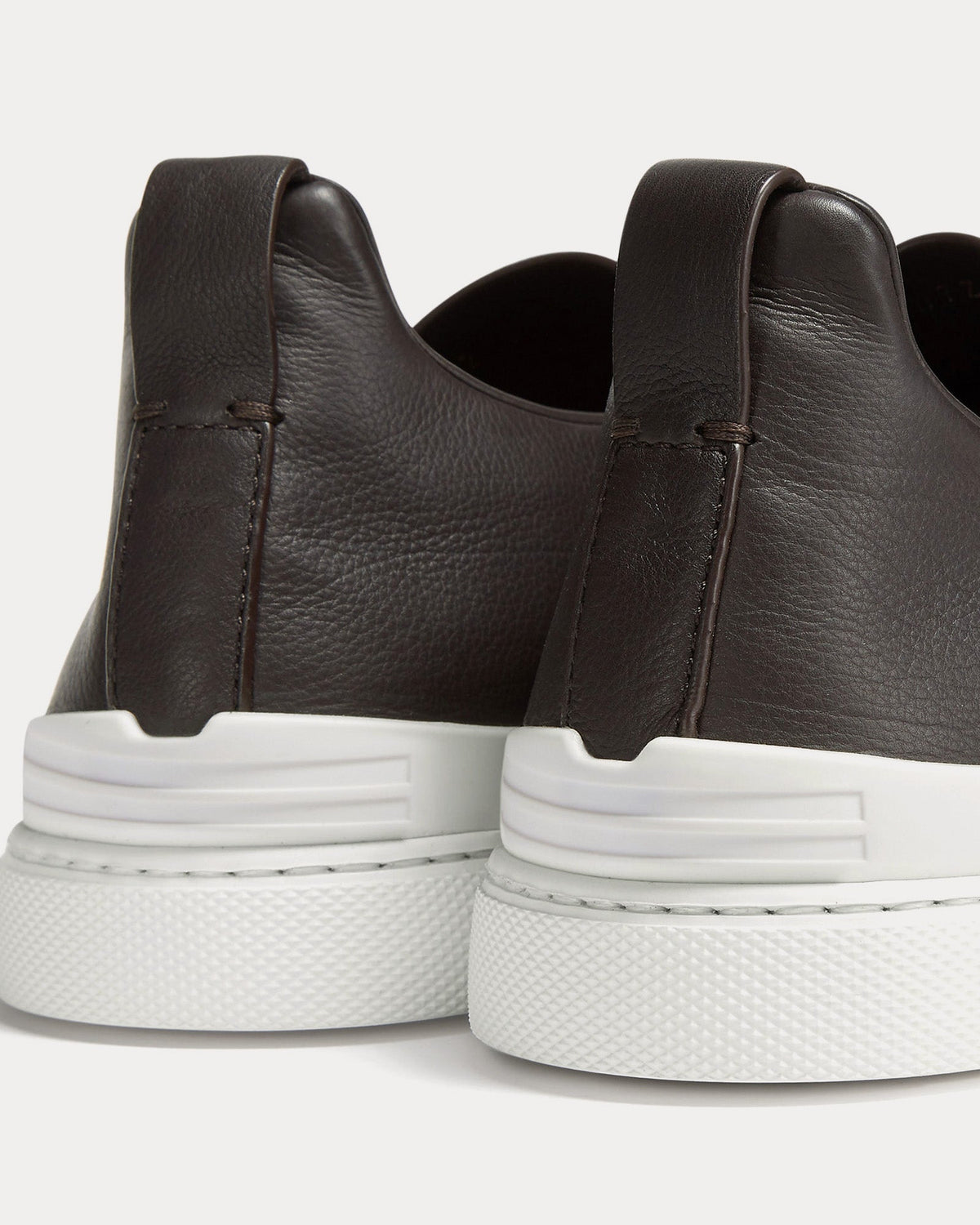 Triple Stitch Secondskin Dark Brown Slip On Sneakers