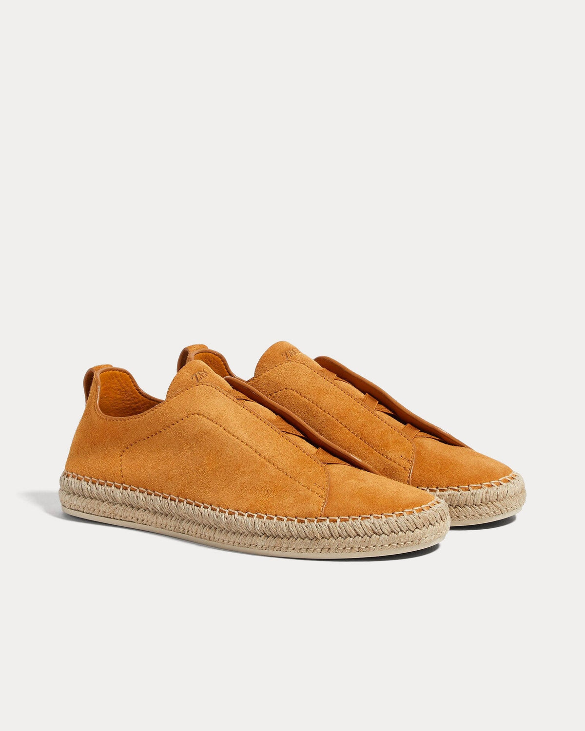 Triple Stitch Suede Ochre Espadrilles