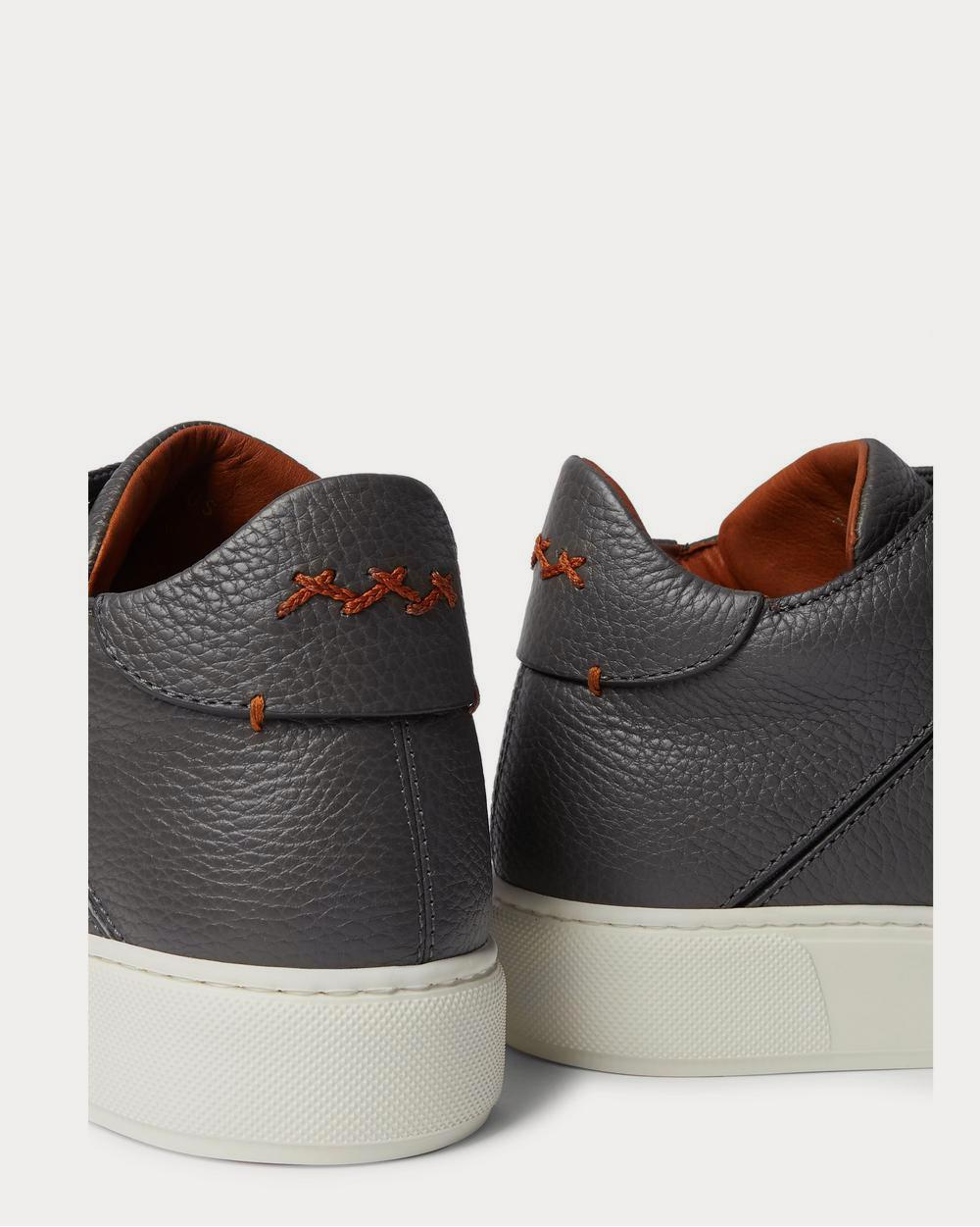 Full-Grain Leather Black low top sneakers