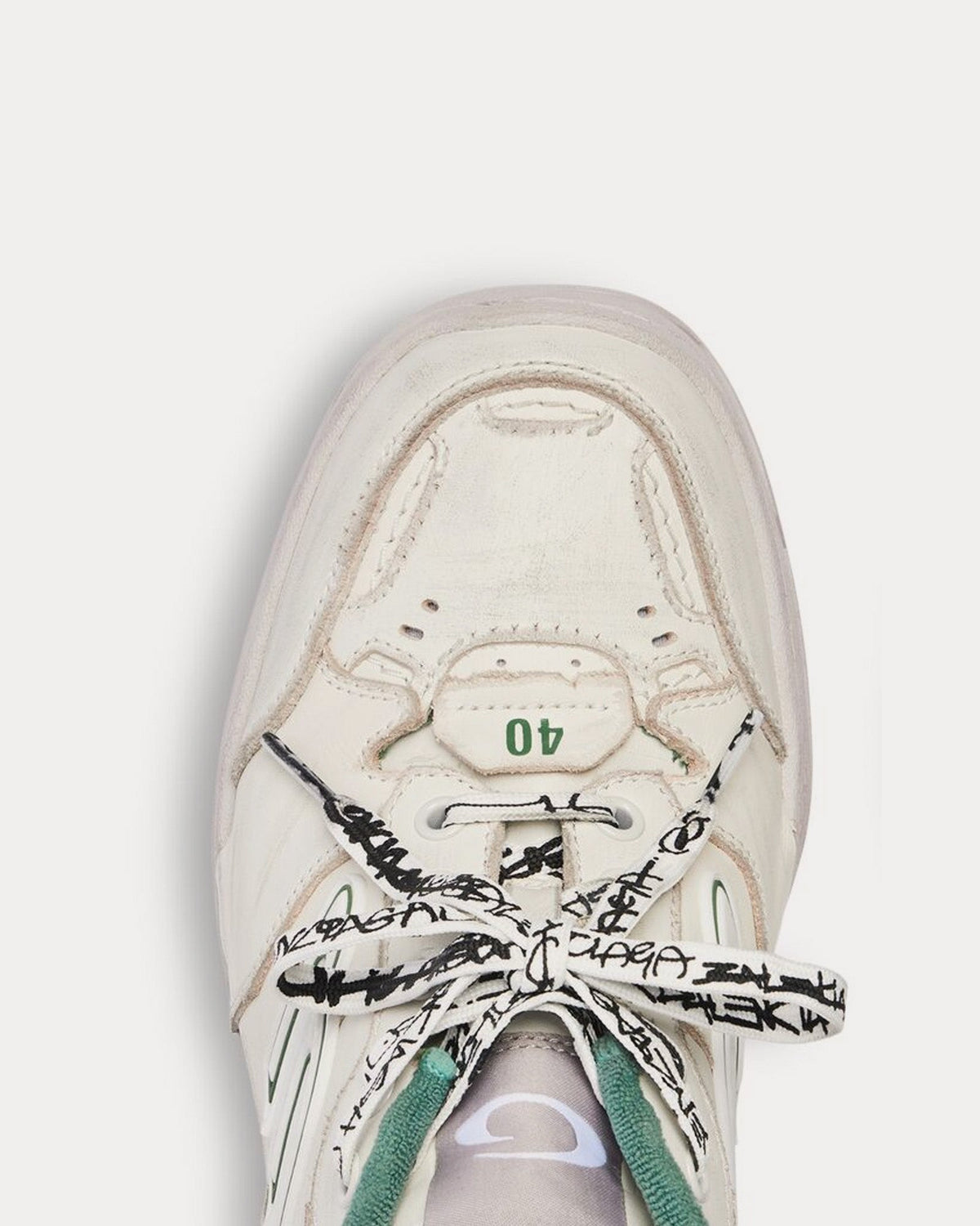 Hamptons Worn-Out Beige / Green Low Top Sneakers