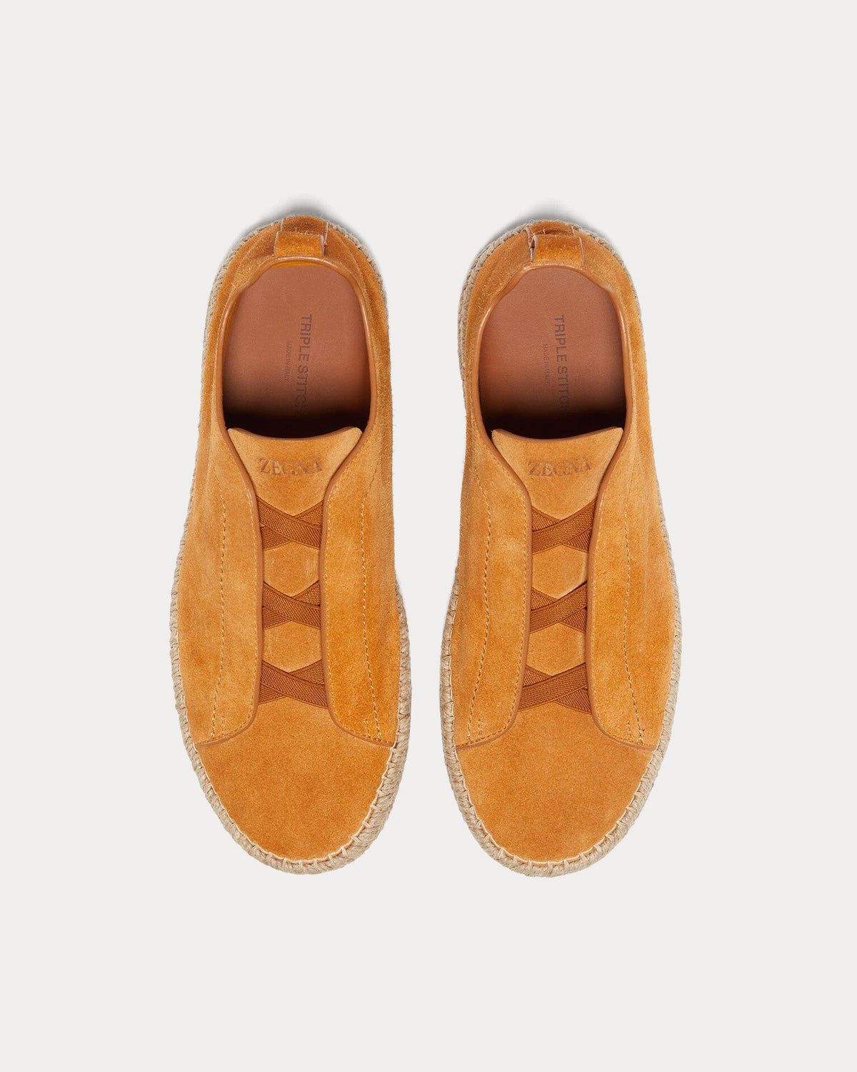 Triple Stitch Suede Ochre Espadrilles