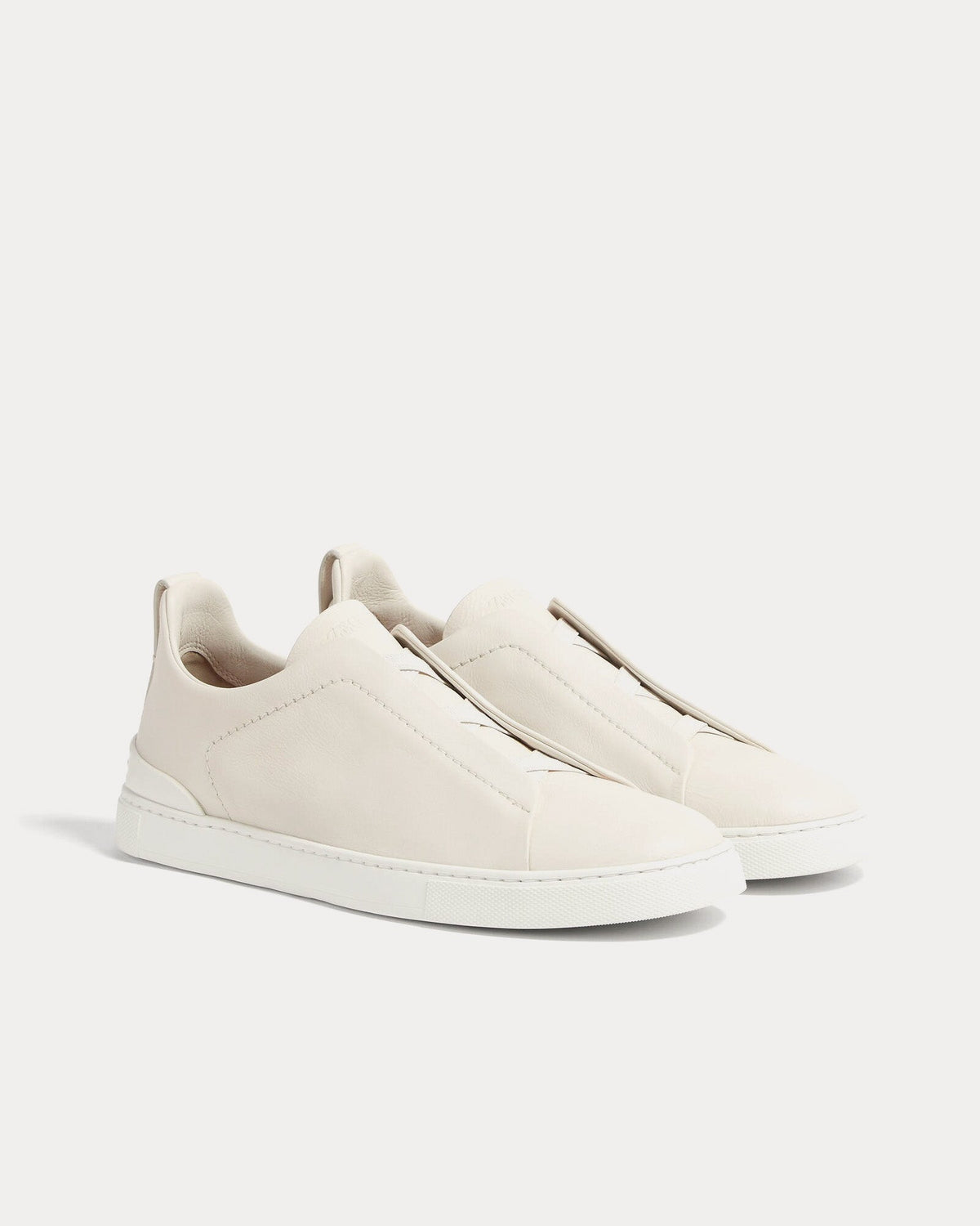 Triple Stitch Secondskin White Slip On Sneakers