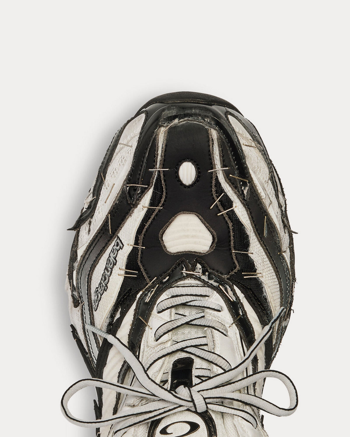 Soleless Black / White / Silver Low Top Sneakers