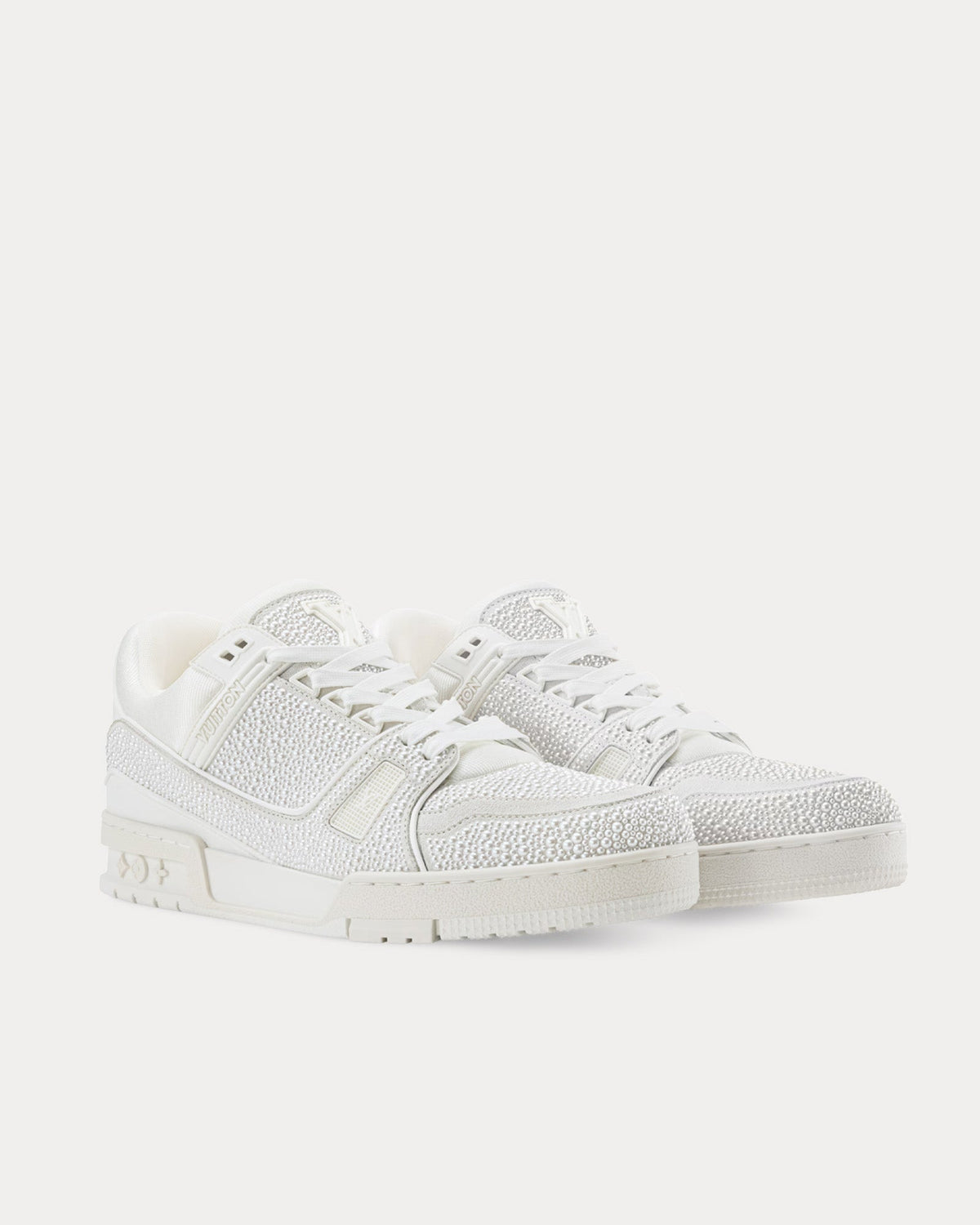 LV Trainers with Swarovski Pearls White Low Top Sneakers