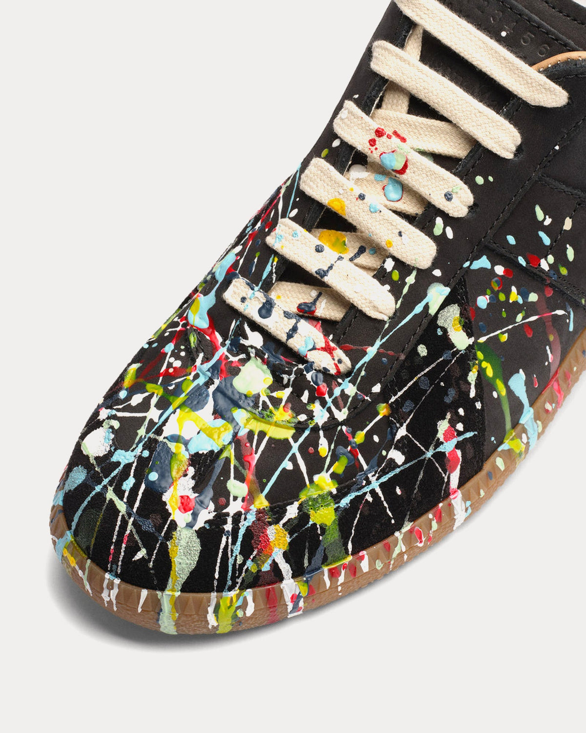 Replica Paint Black Low Top Sneakers
