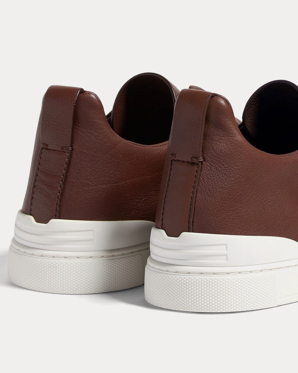 Triple Stitch Secondskin Brown Slip On Sneakers