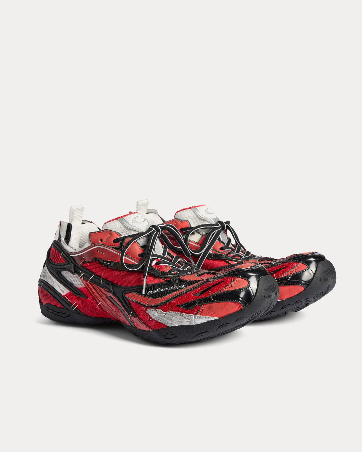 Soleless Red / White / Silver Low Top Sneakers