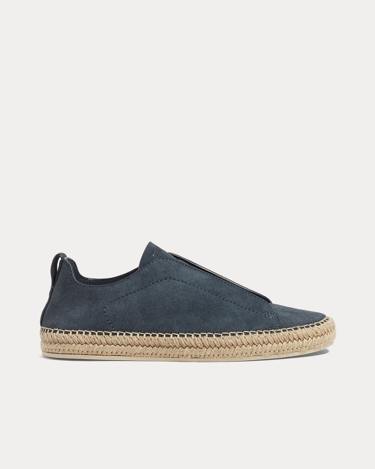 Triple Stitch Suede Dark Teal Blue Espadrilles