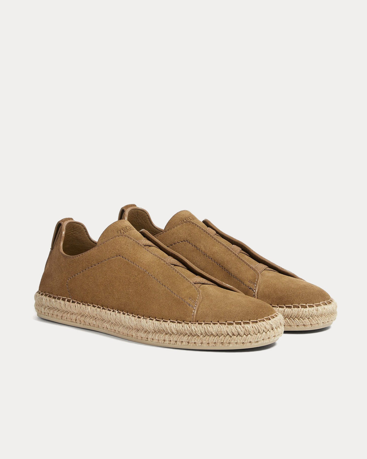 Triple Stitch Suede Olive Green Espadrilles