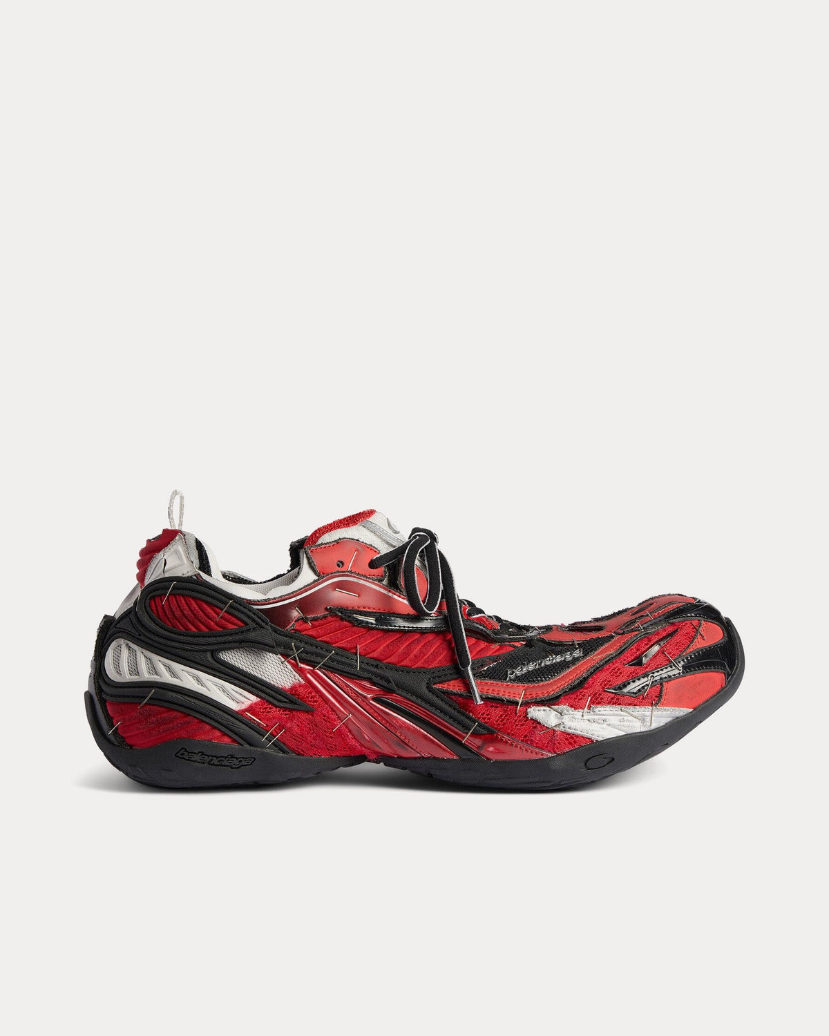 Soleless Red / White / Silver Low Top Sneakers