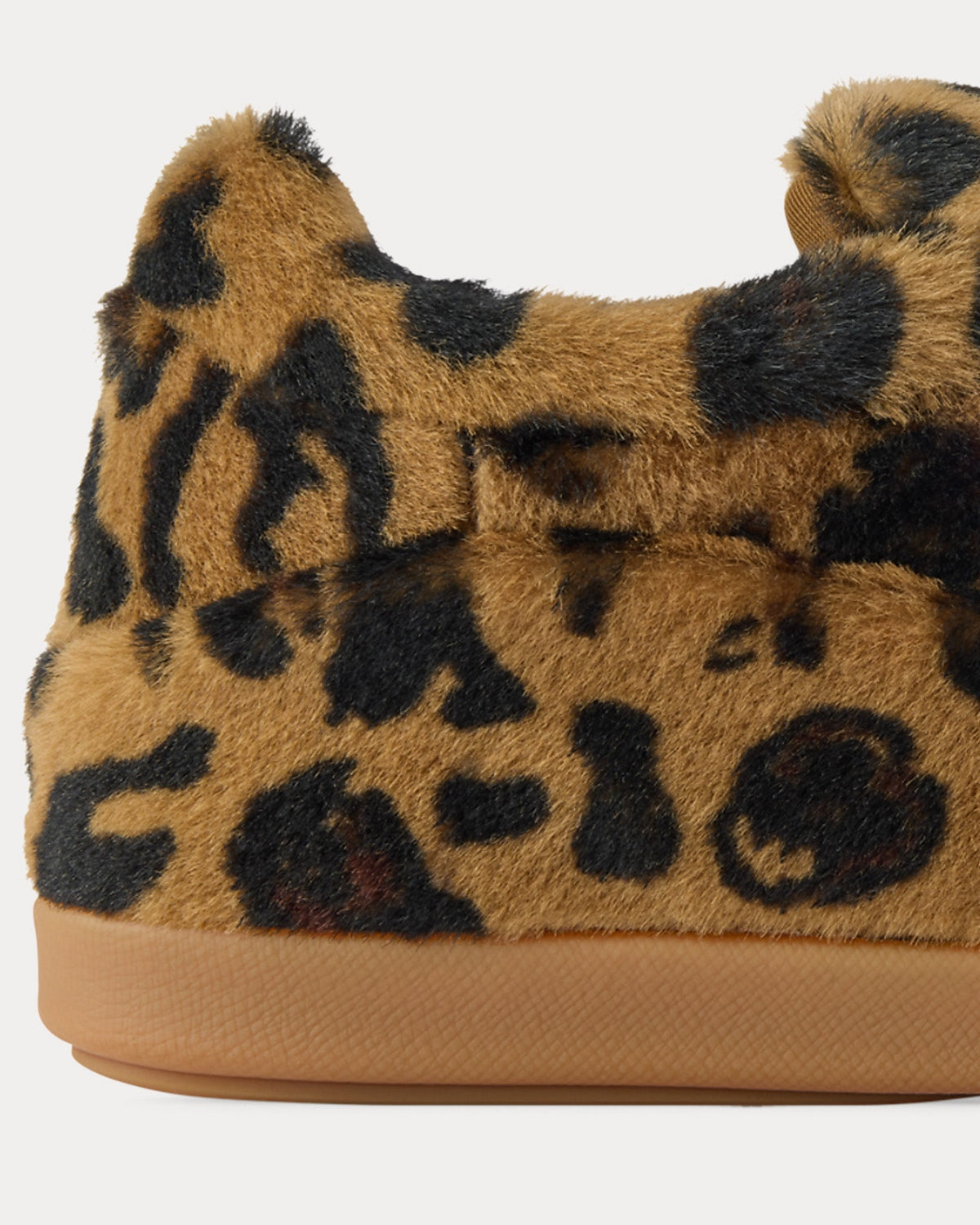 LV Yeti Leopard Printed Fur Beige Slip Ons