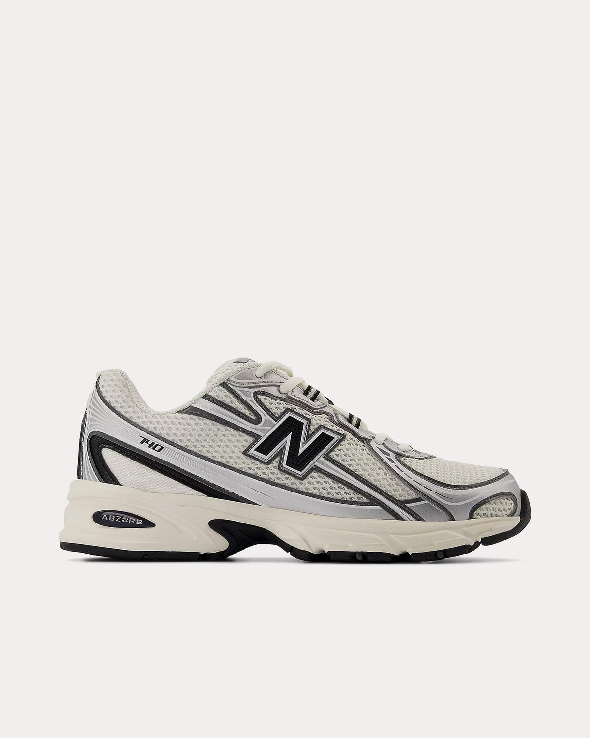 740 Sea Salt / Black / Silver Metallic Low Top Sneakers