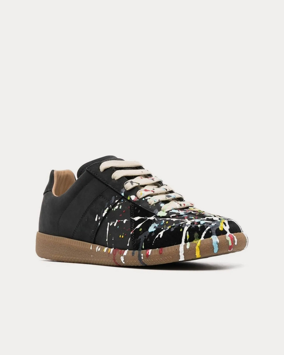 Replica Paint Black Low Top Sneakers