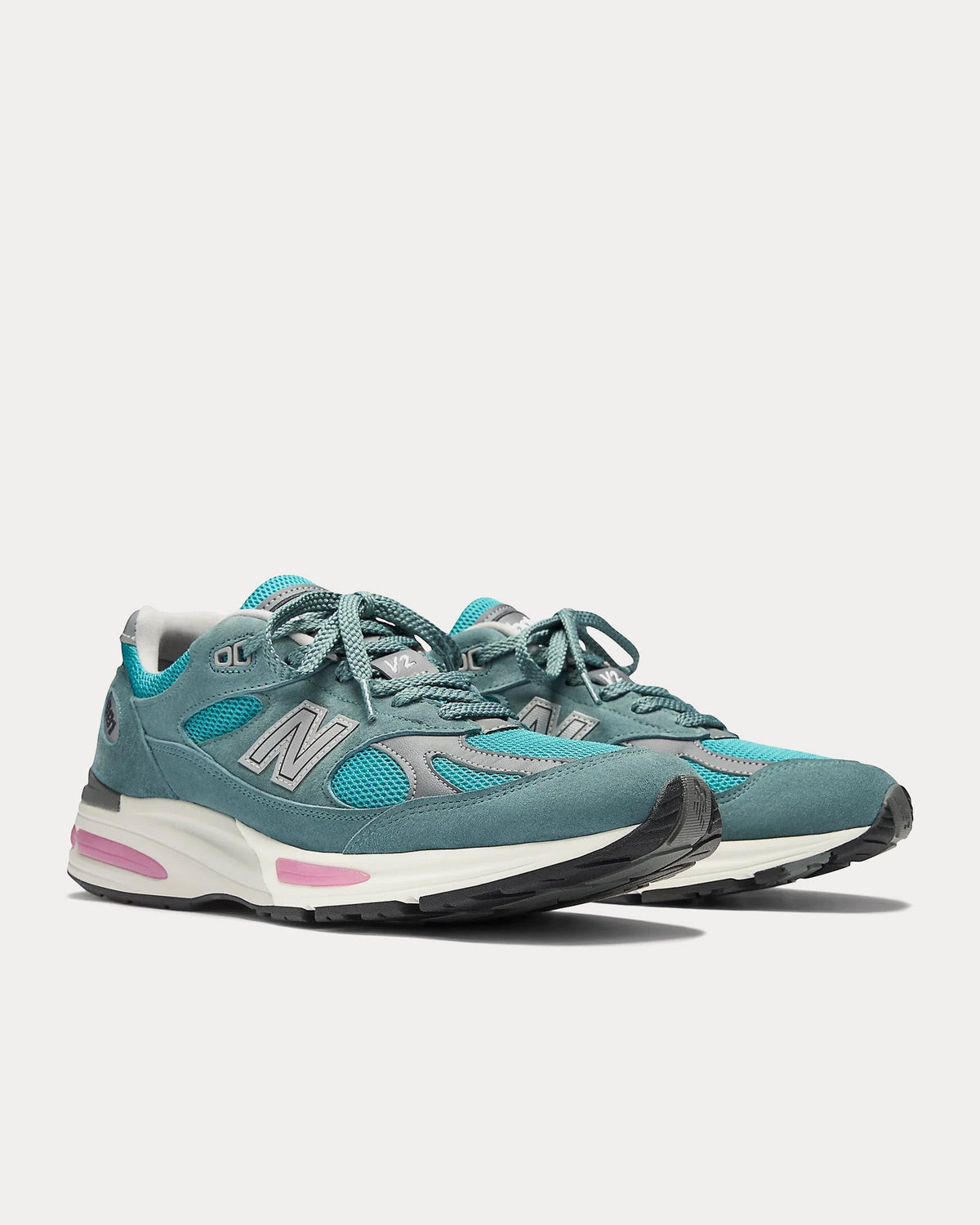 Made in UK 991v2 'Retro Pop' Porcelain Green / Trooper / Silver Low Top Sneakers