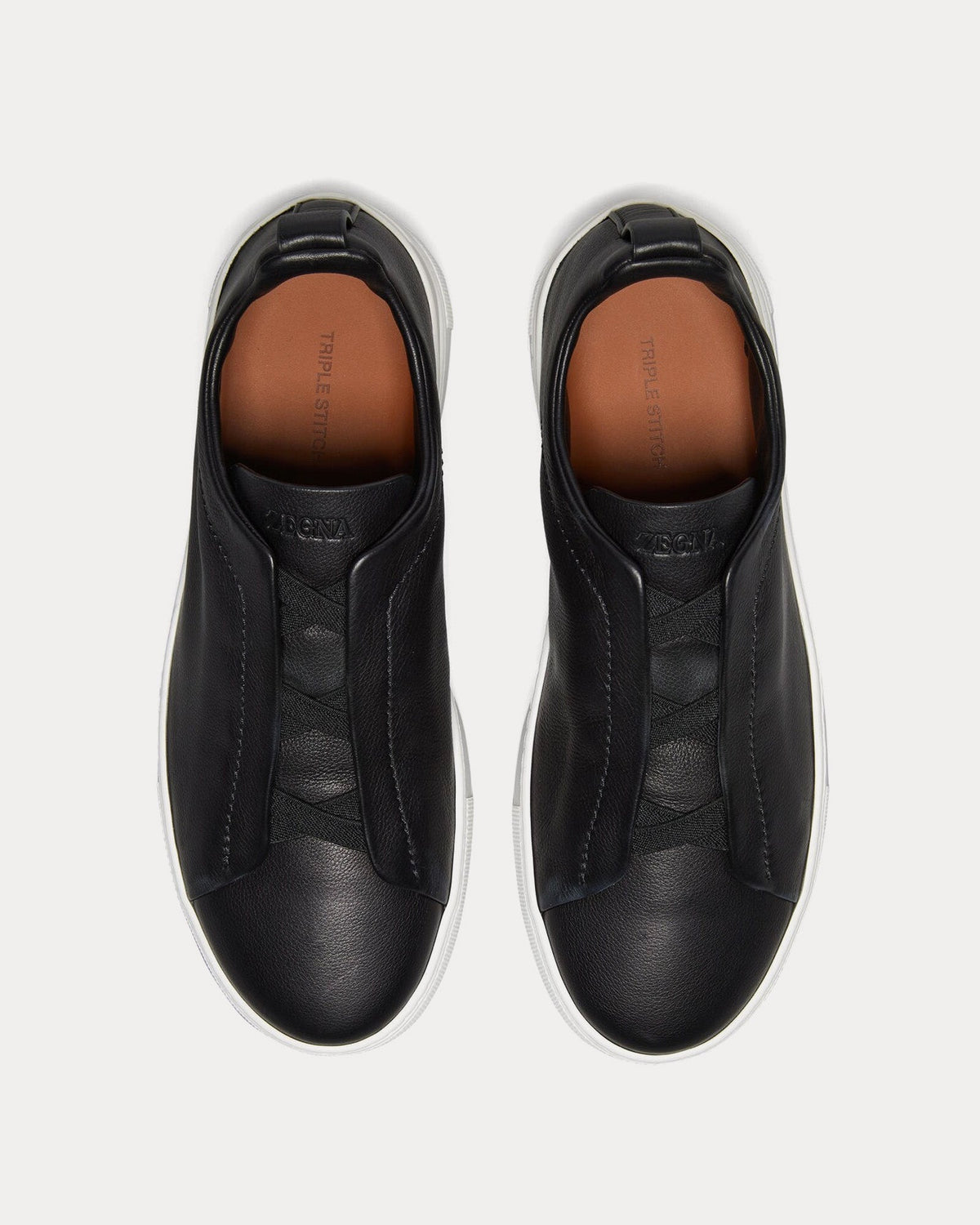 Triple Stitch Secondskin Black Slip On Sneakers