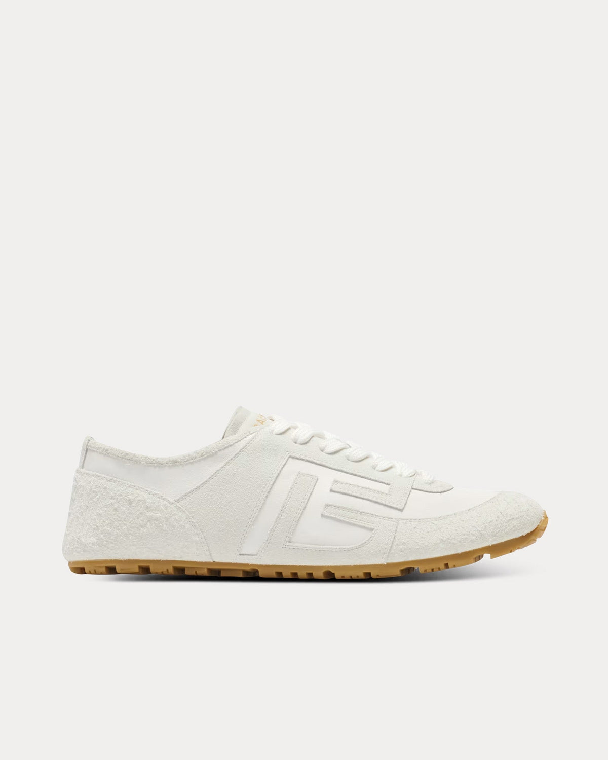 Racer 45 Lambskin & Suede White Low Top Sneakers