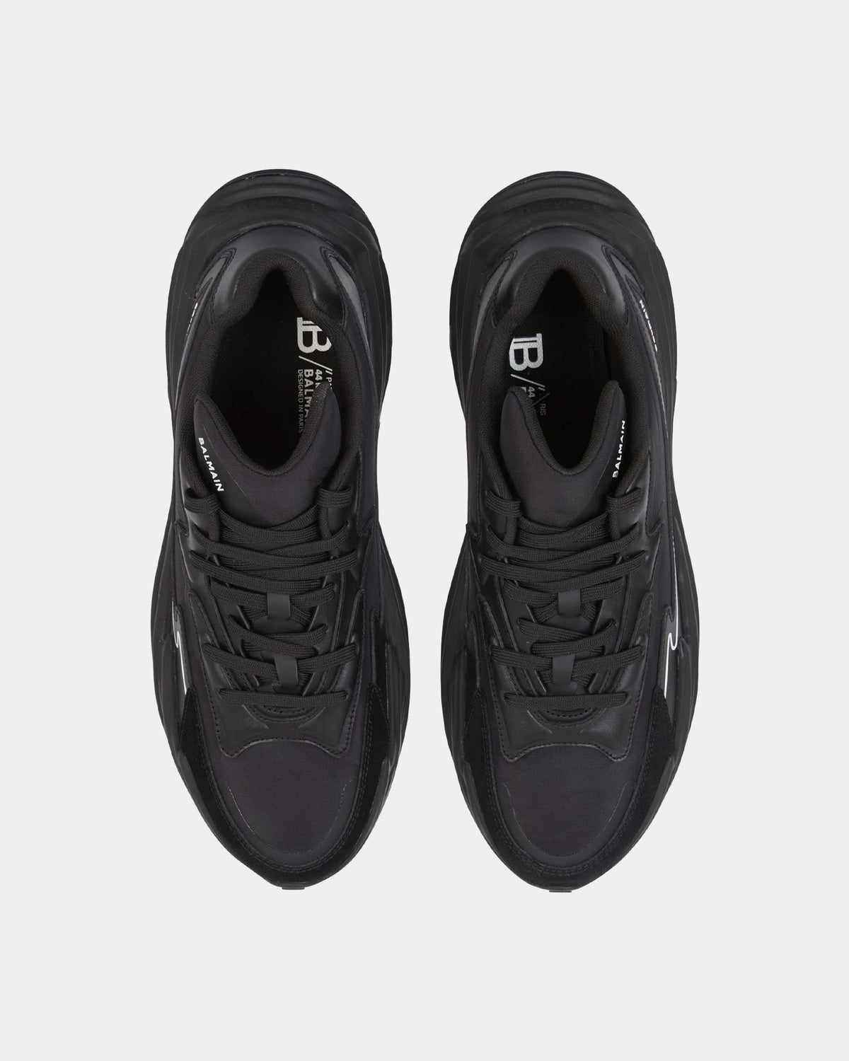 Run-Row Leather Black Low Top Sneakers