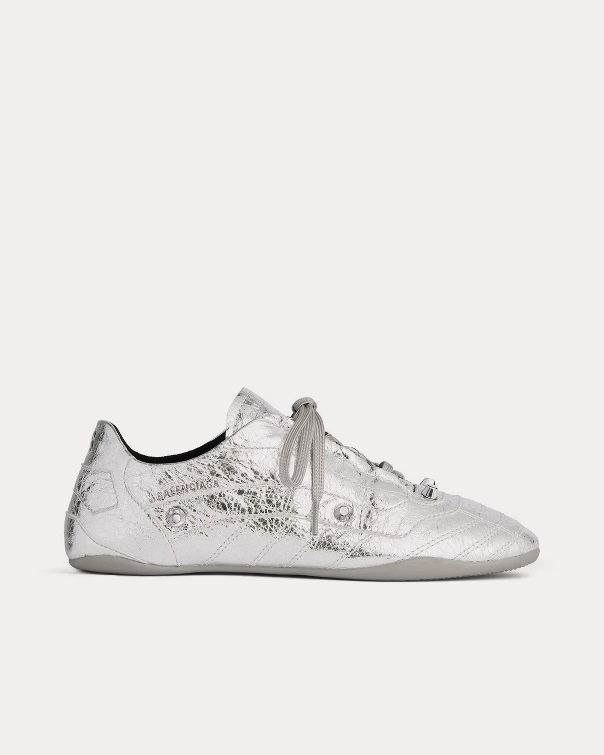 City Sneaker Sheepskin Silver Metalized Low Top Sneakers