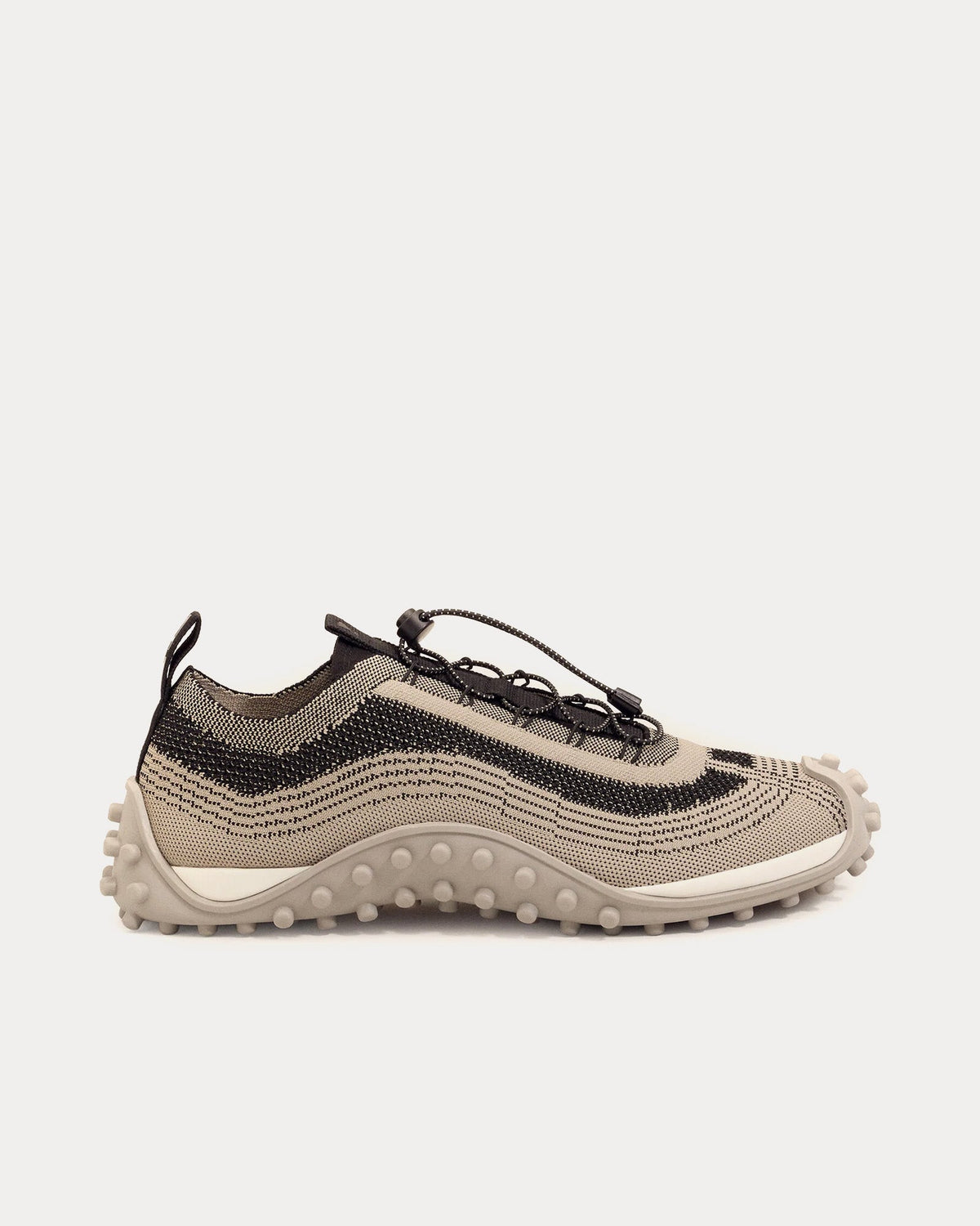 Mirage Knit Taupe Beige / Black Low Top Sneakers