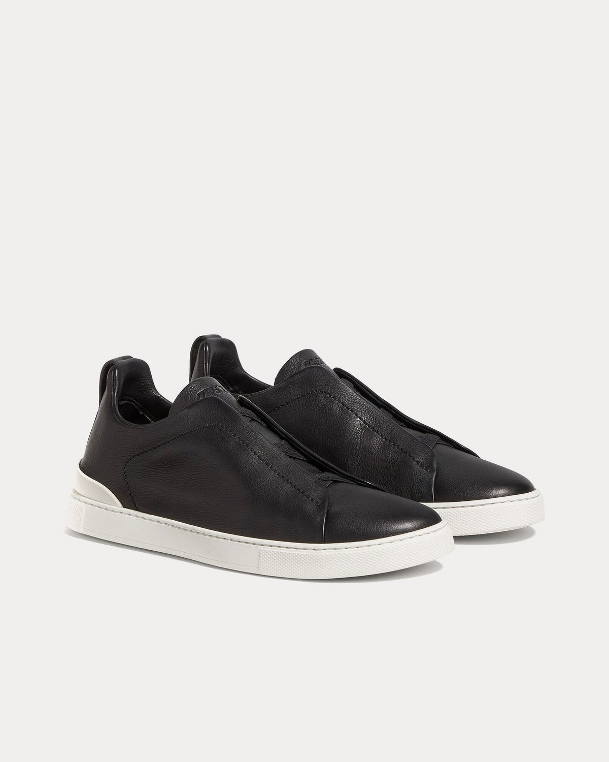 Triple Stitch Secondskin Black Slip On Sneakers