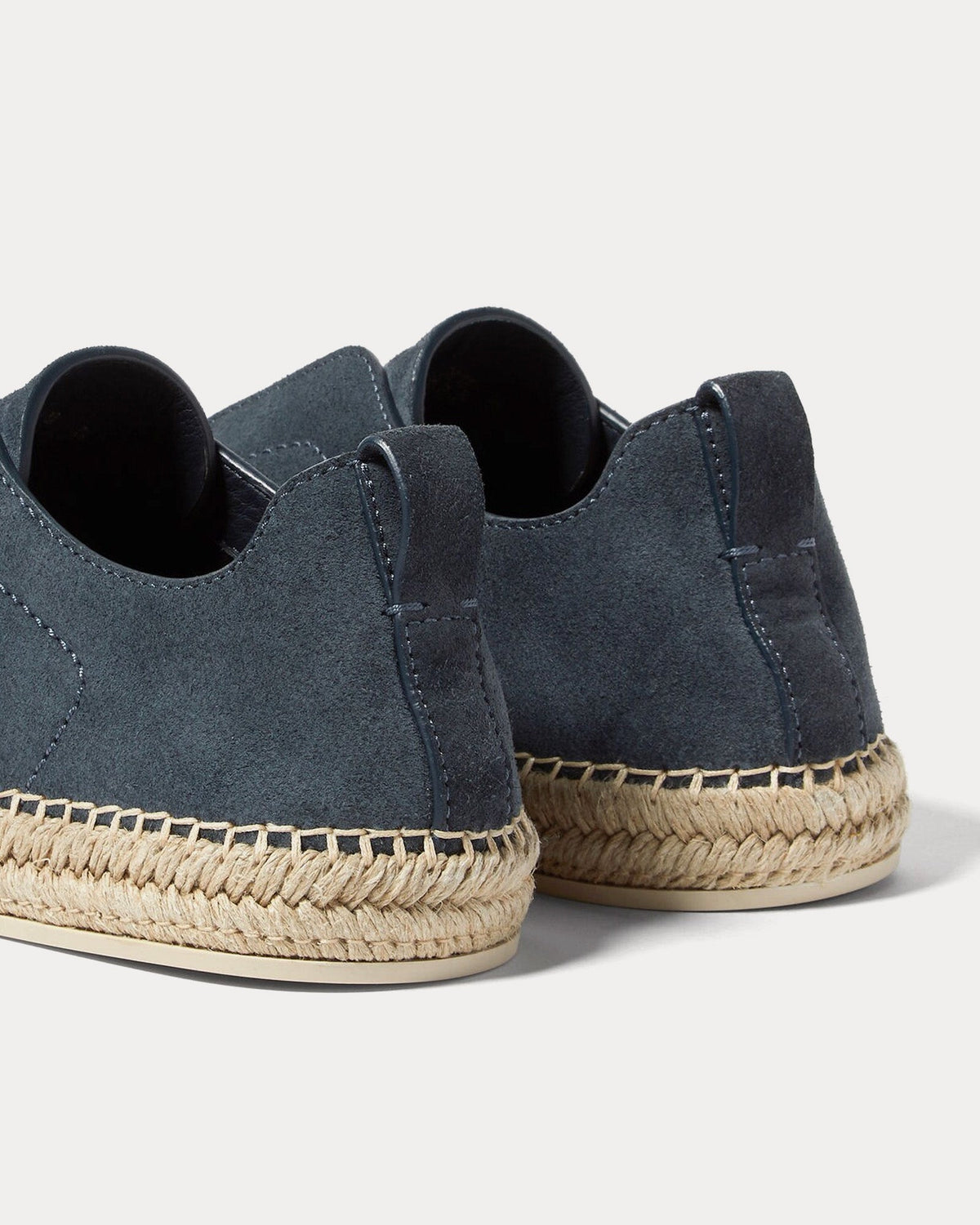 Triple Stitch Suede Dark Teal Blue Espadrilles