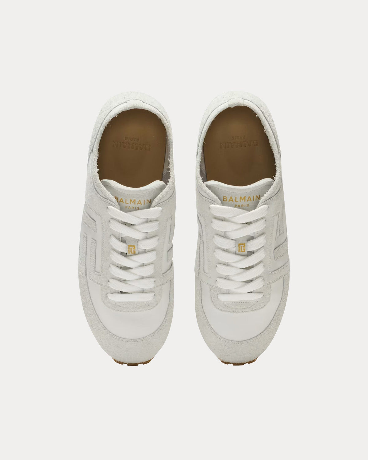 Racer 45 Lambskin & Suede White Low Top Sneakers