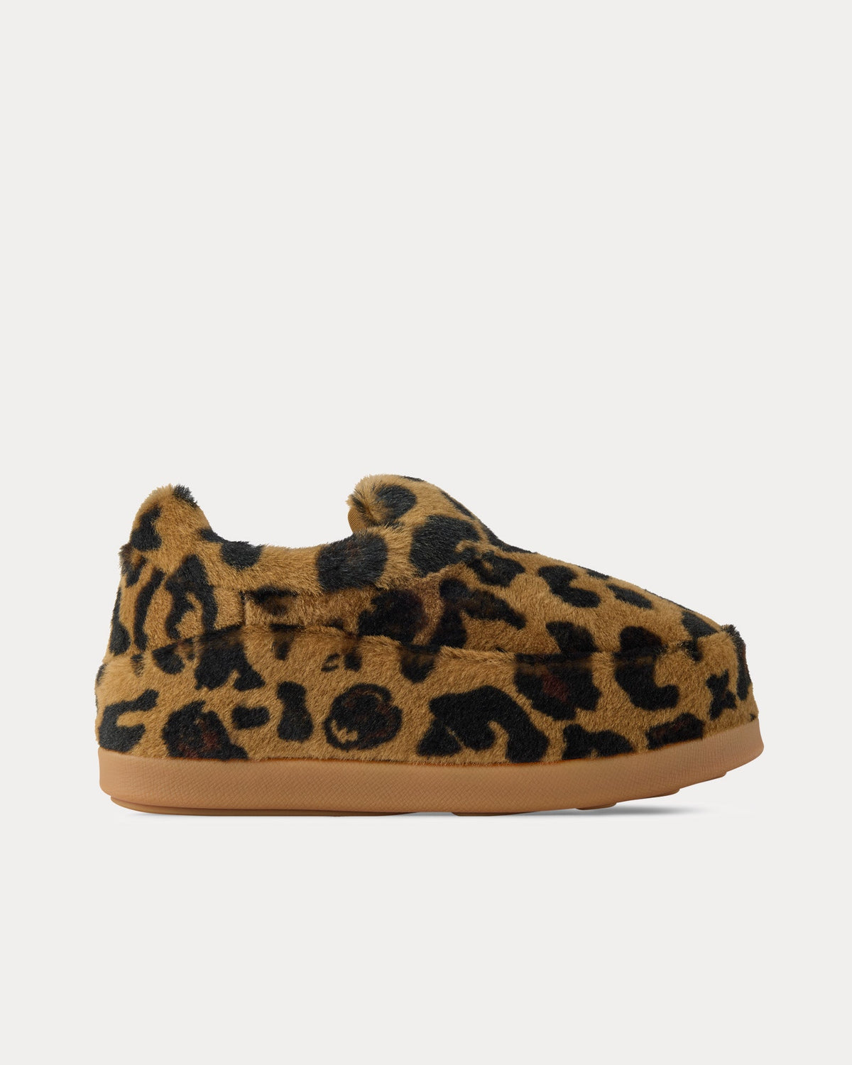 LV Yeti Leopard Printed Fur Beige Slip Ons