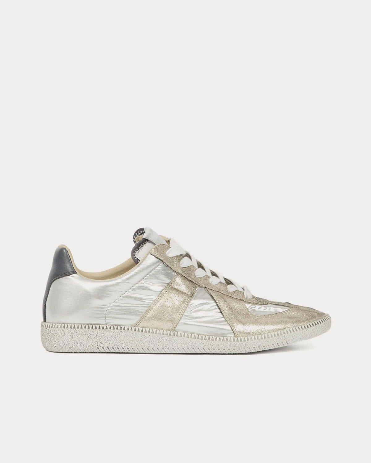 Replica Iridescent Silver Low Top Sneakers
