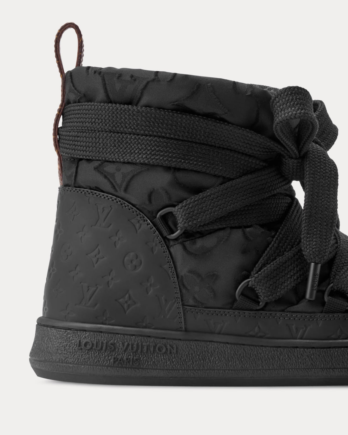 LV Cloud Lace-Up Black Ankle Boots
