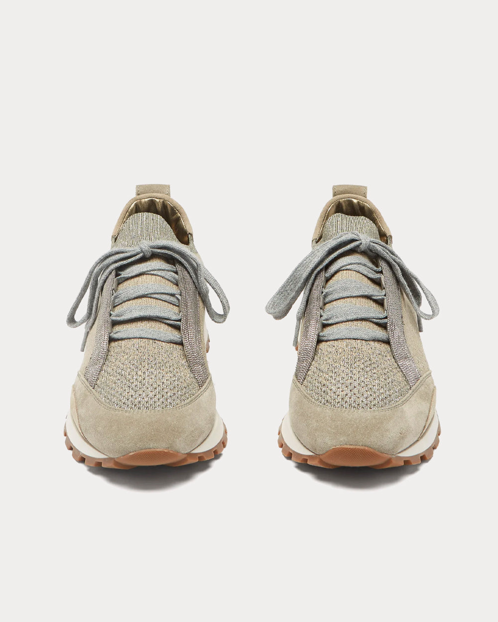 Monili-Chain Mesh Neutral Low Top Sneakers