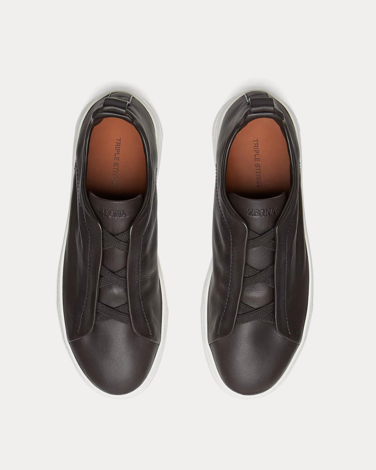 Triple Stitch Secondskin Dark Brown Slip On Sneakers