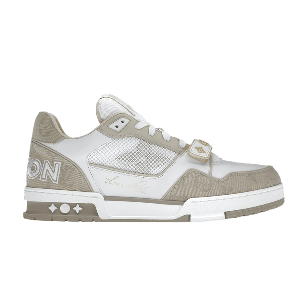 Louis Vuitton Trainer Sneaker 'Velcro Strap - Beige Monogram Denim'
