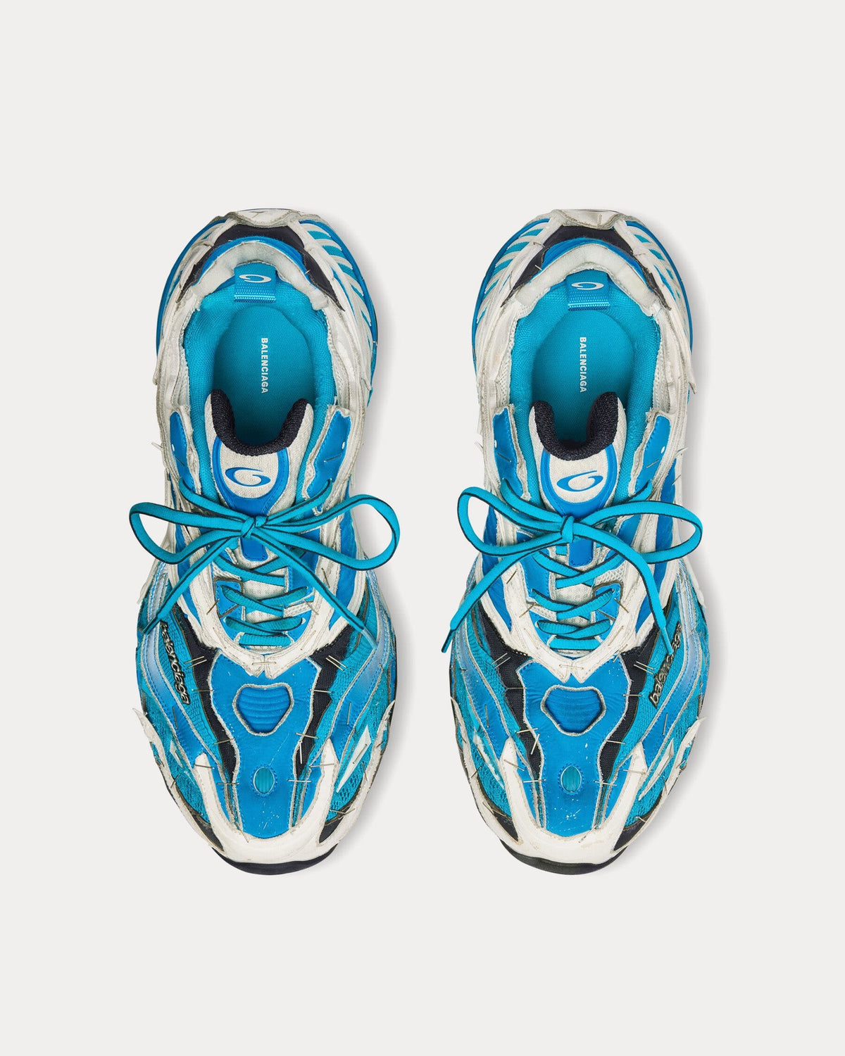 Soleless Blue / White / Silver Low Top Sneakers