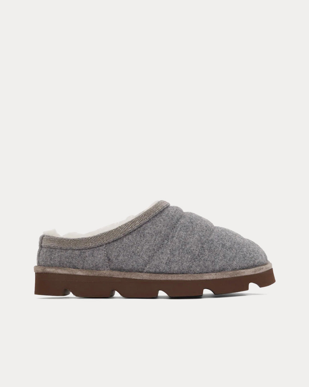 Puffy Knitted Grey Slip Ons
