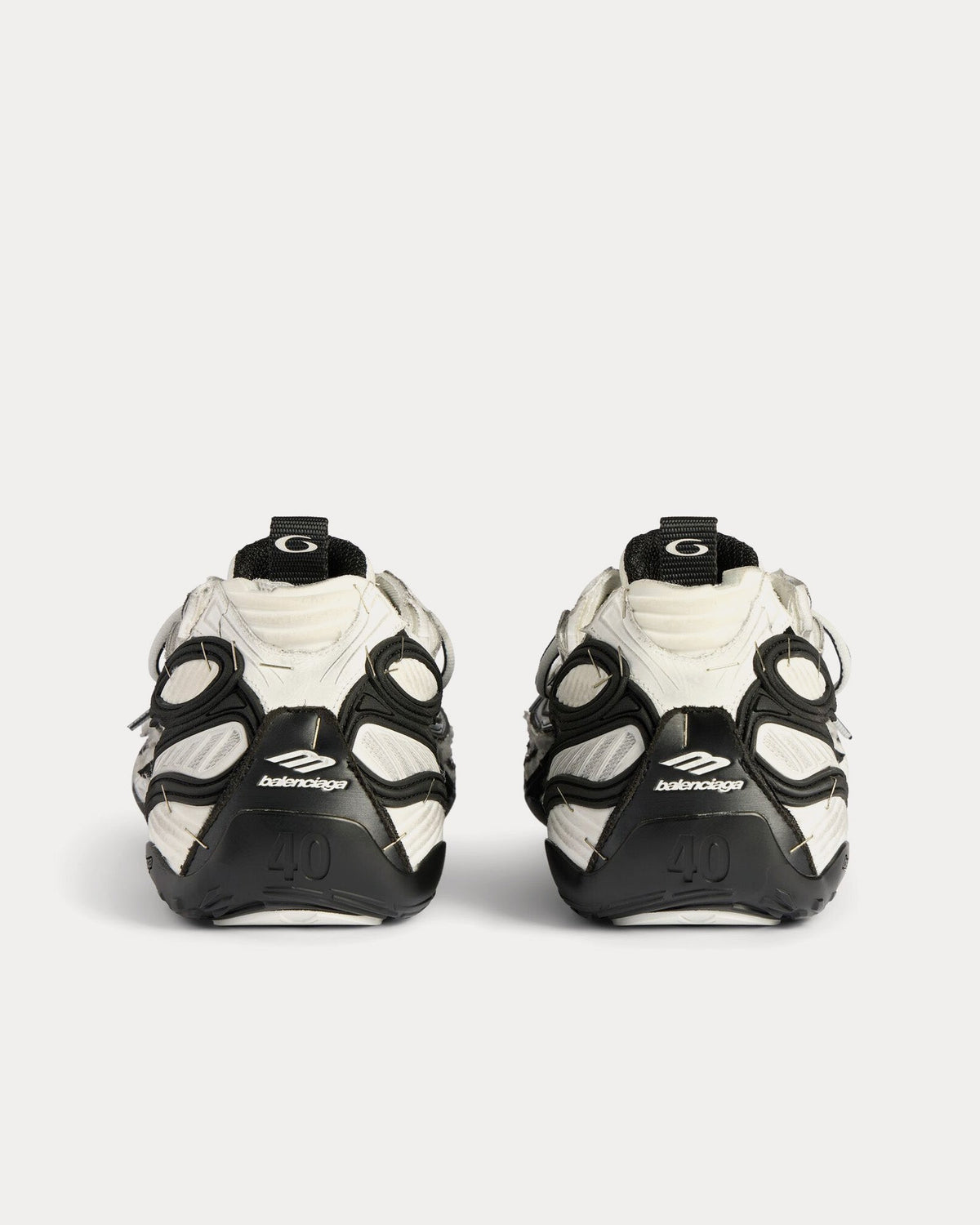 Soleless Black / White / Silver Low Top Sneakers