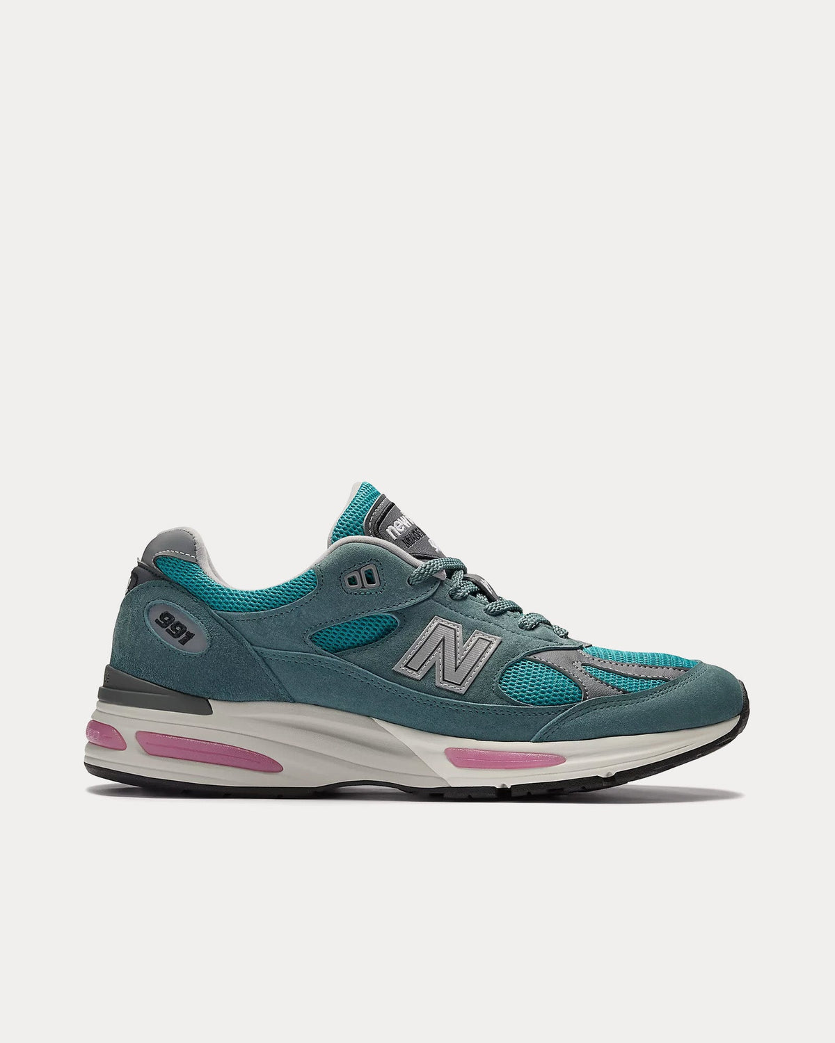 Made in UK 991v2 'Retro Pop' Porcelain Green / Trooper / Silver Low Top Sneakers