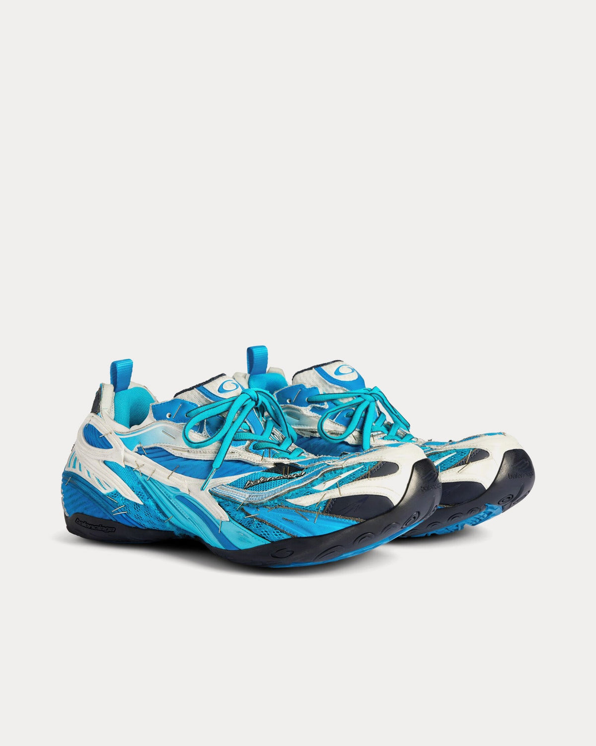 Soleless Blue / White / Silver Low Top Sneakers