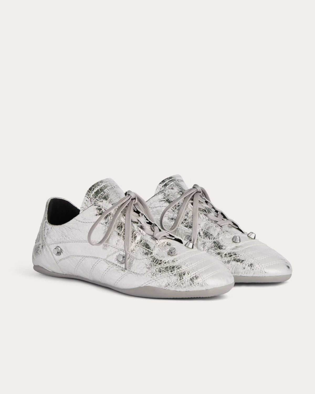 City Sneaker Sheepskin Silver Metalized Low Top Sneakers