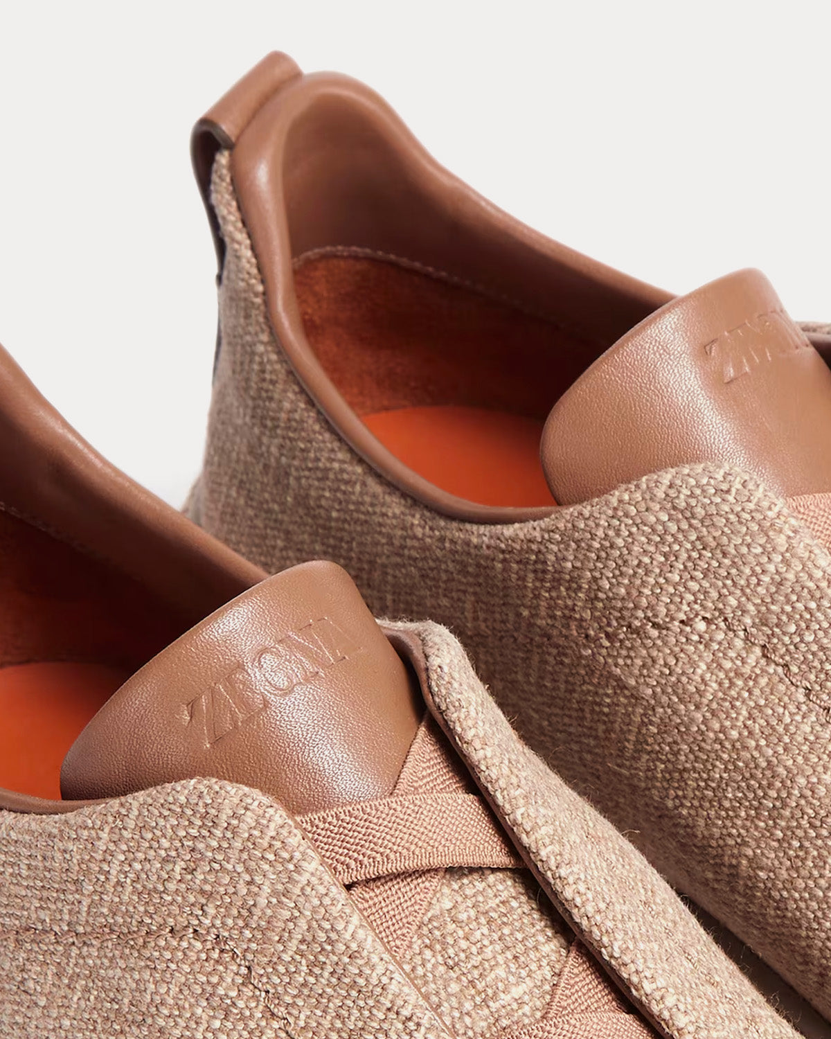 Triple Stitch Espadrilles Linen Light Beige Slip On Sneakers