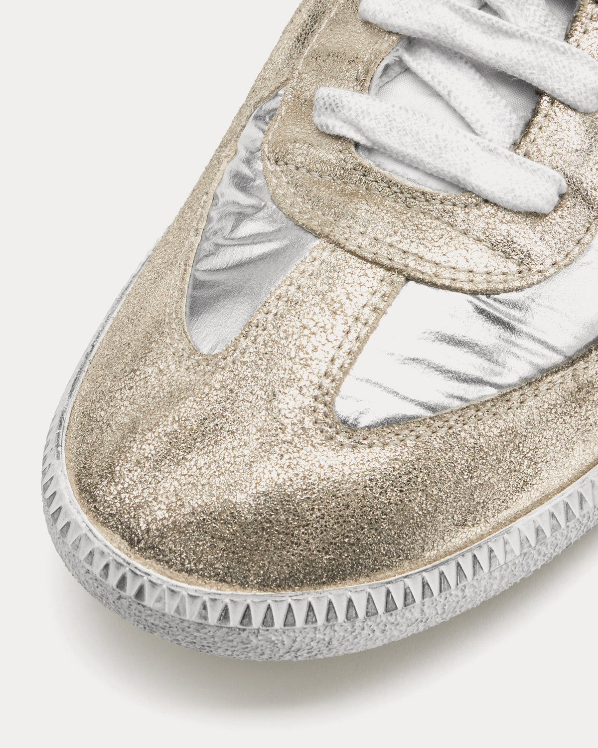 Replica Iridescent Silver Low Top Sneakers