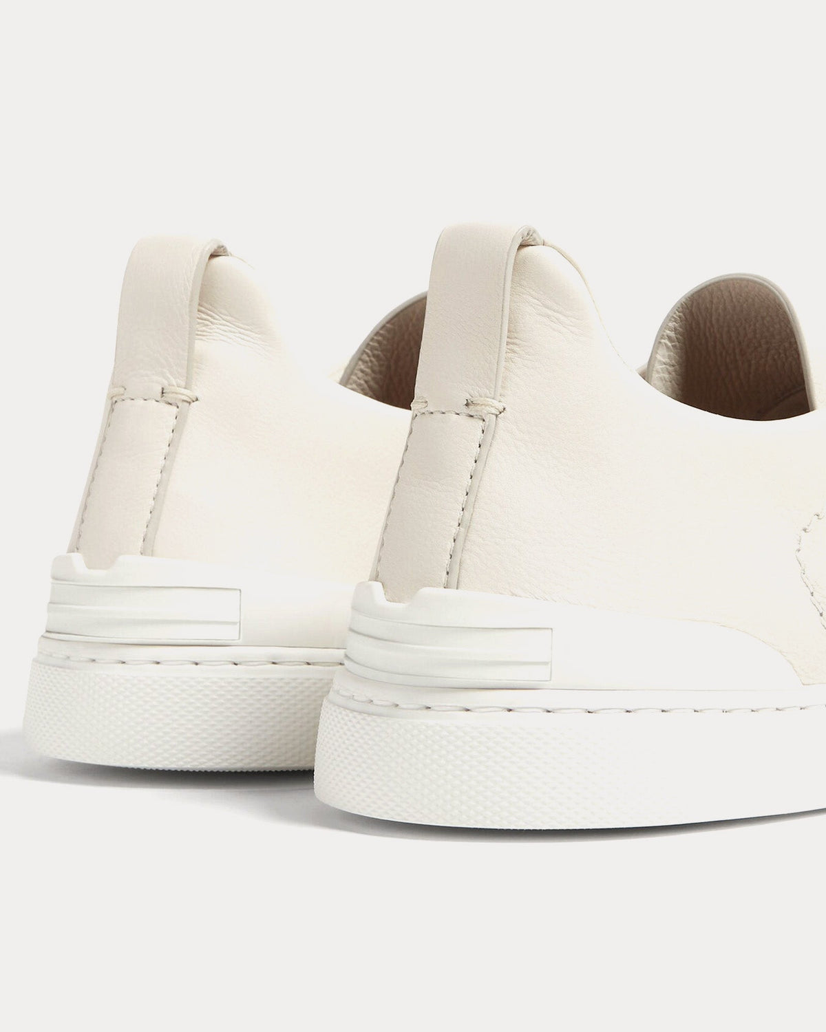Triple Stitch Secondskin White Slip On Sneakers