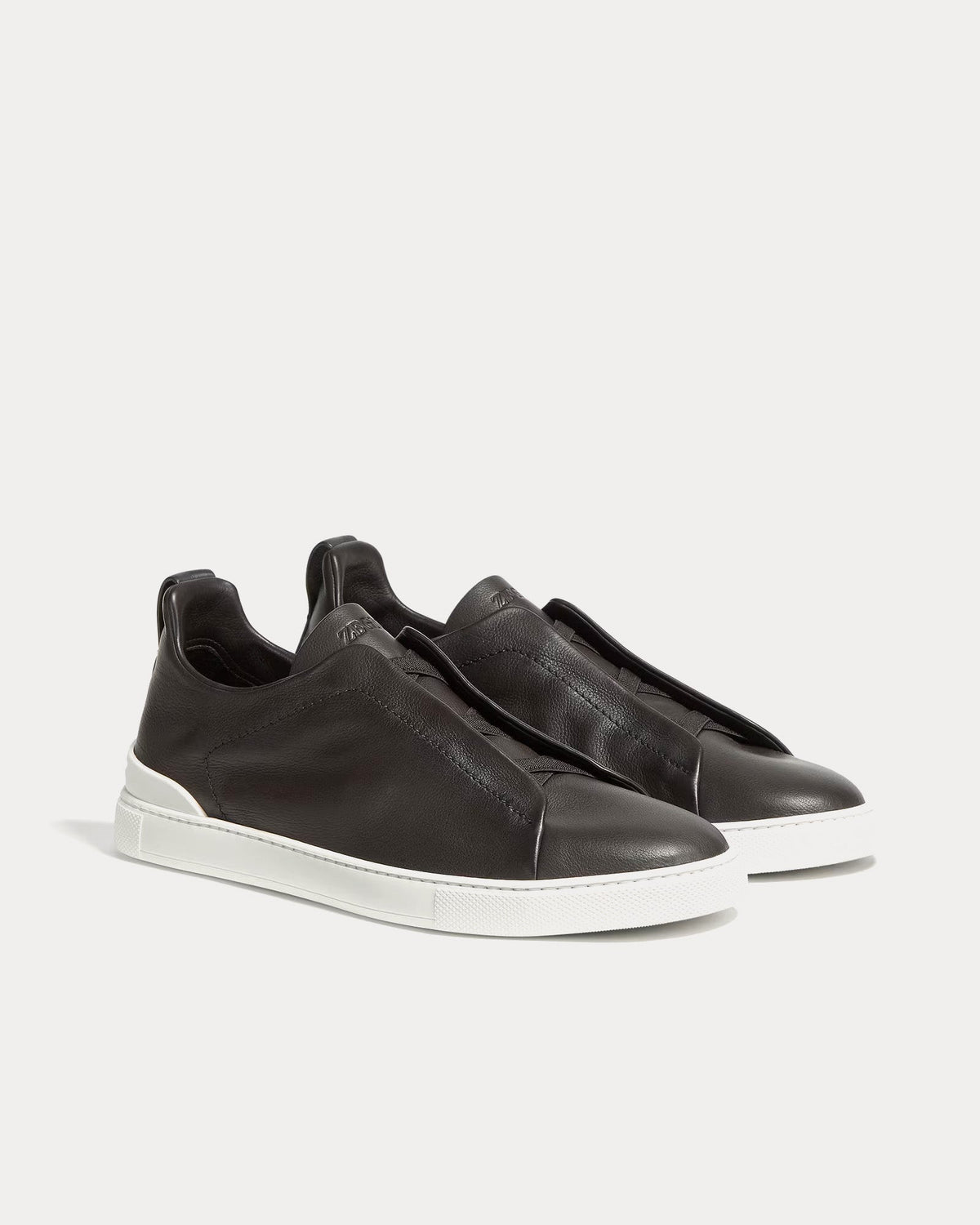 Triple Stitch Secondskin Dark Brown Slip On Sneakers